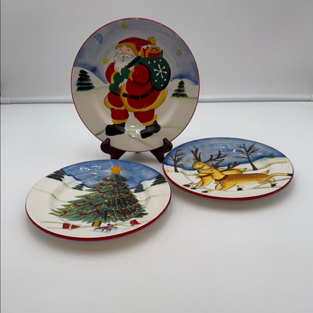 Royal Seasons Dolomite Salad Plates , Whimsical set of 3